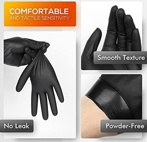 K-MART 100pack Professional Nitrile Powder Free Multi-Purpose Gloves, Disposable, Extra Strong - Black