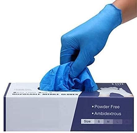 Surgicals Powder Free Nitrile Gloves, Food Grade, Hand Disposable Gloves - Blue