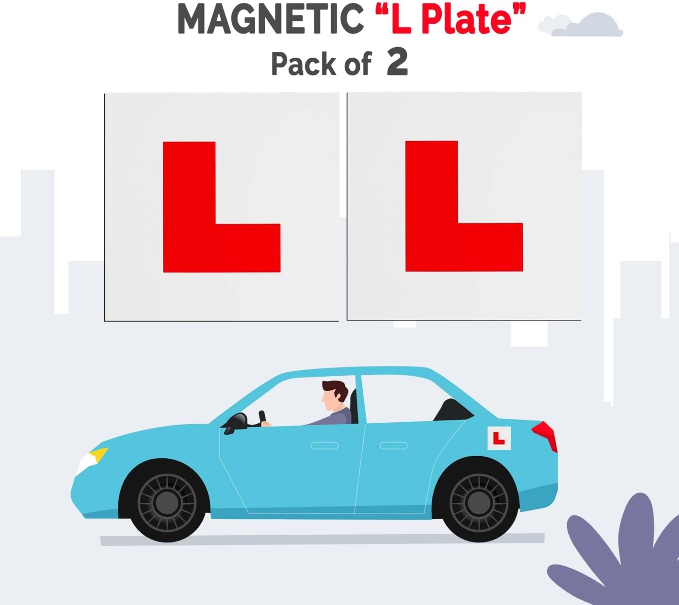 K-MART Extra Stong 2 Pack L Plates Magnetic For Car, Extra Thick Learner Plates Magnetic, No Melting No Blow Off Easy To Move Without Scratching Painting Off