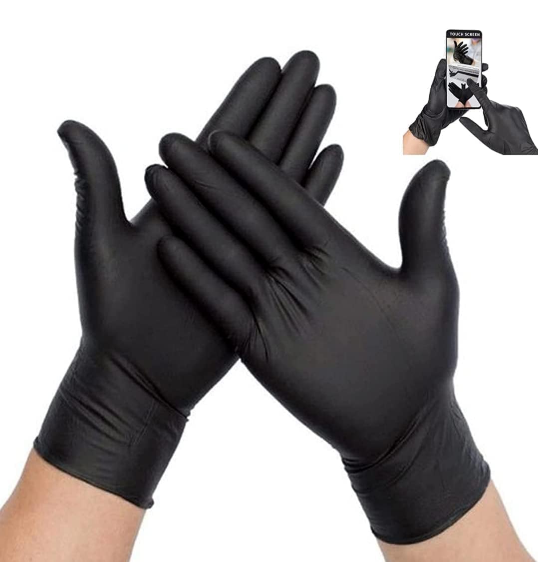 K-MART 100pack Professional Nitrile Powder Free Multi-Purpose Gloves, Disposable, Extra Strong - Black