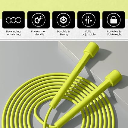 K-Mart Skipping Rope Kids, Jump Rope Ergonomic and Anti-Slip Conical Handle, Skipping Ropes for adults Fitness, Speed Rope Best for Workout at Home, Boxing, GYM, and Garden