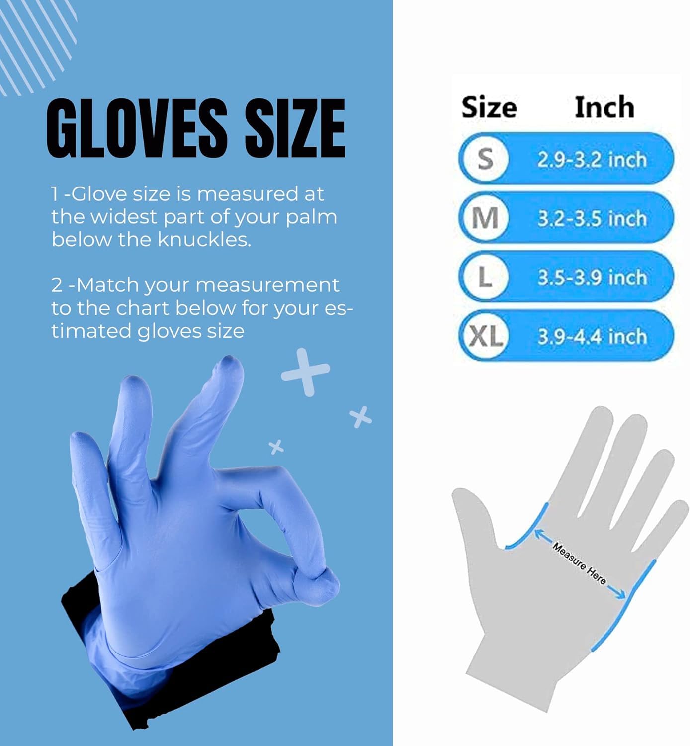 K-MART Professional Nitrile Powder Free Multi-Purpose Gloves, Disposable, Extra Strong - Box of 100 - Blue