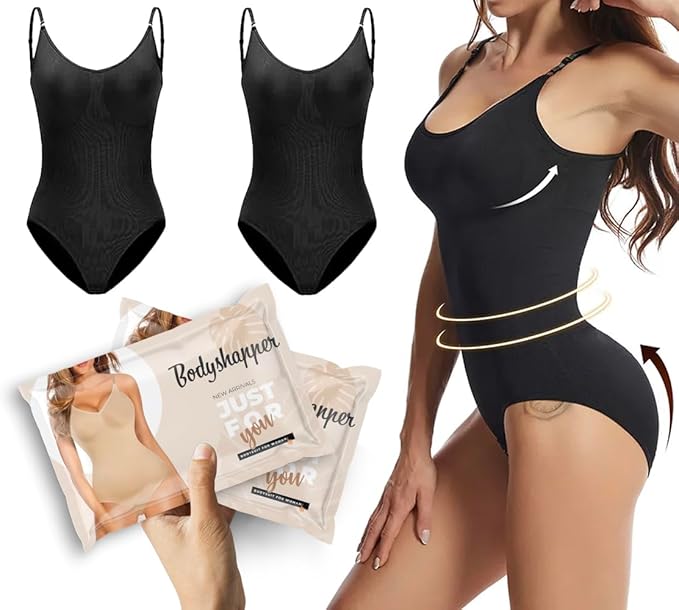 K-MART 2 Pack Bodysuit for Women Shapewear for tummy control Shaping Bodysuit Body Shaper Thong Adjustable Shoulder Straps