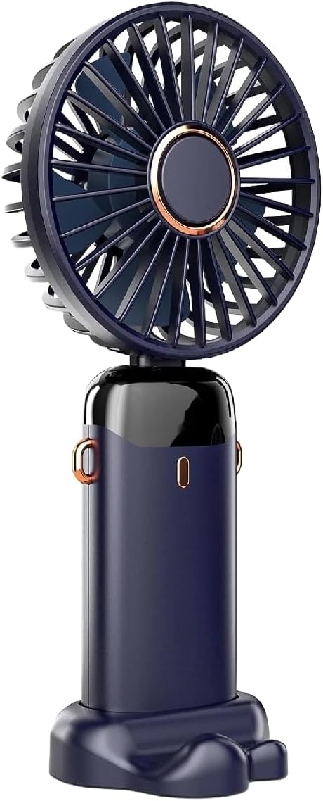 K-MART Handheld Fan Rechargeable Neck Fan│5 Speed Portable Fan-Foldable Desk Fan│Silent Hand Fan-Stroller Fan with Lanyard│Mini Fan with USB C charging For Home/Office/Travel/Picnic