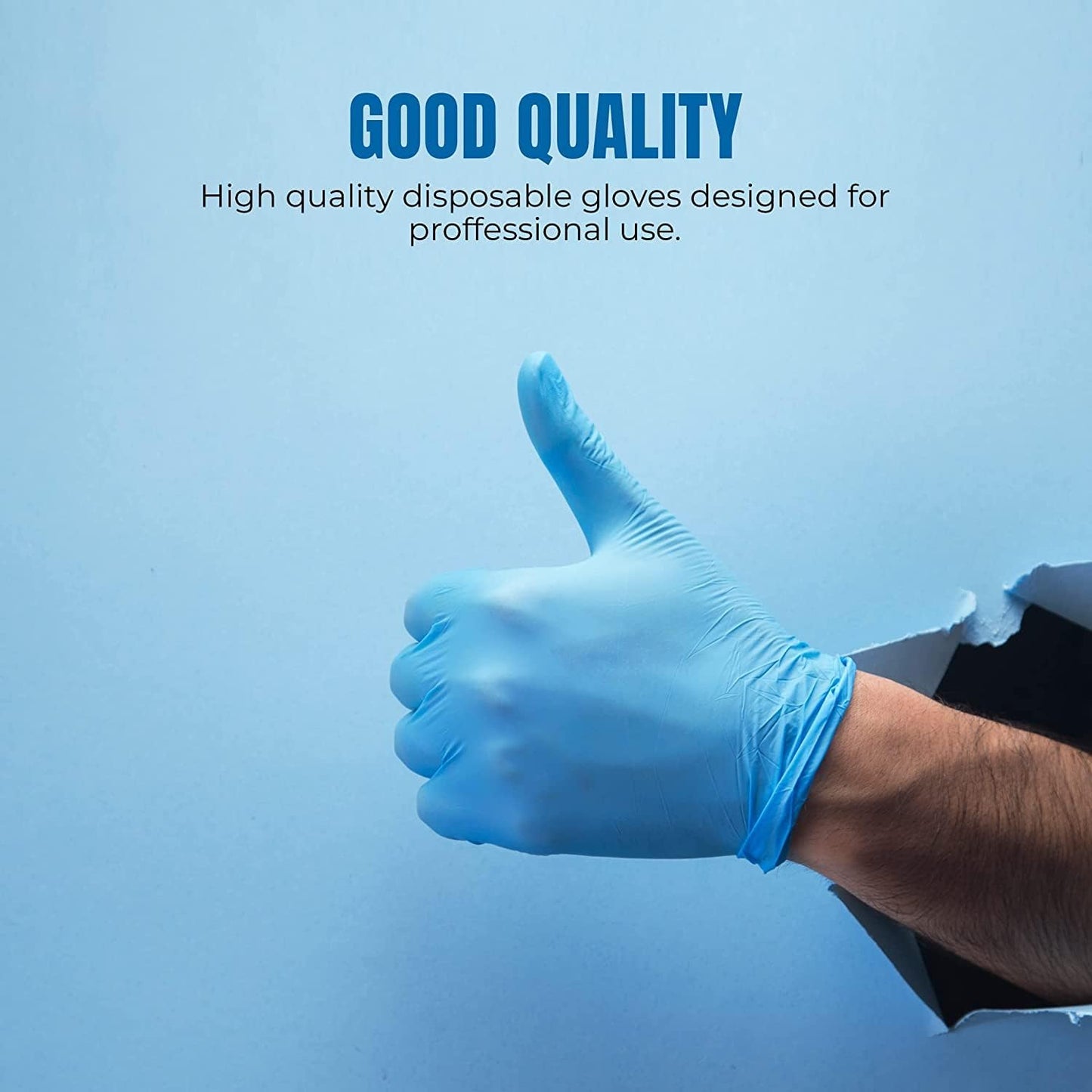 Surgicals Powder Free Nitrile Gloves, Food Grade, Hand Disposable Gloves - Blue