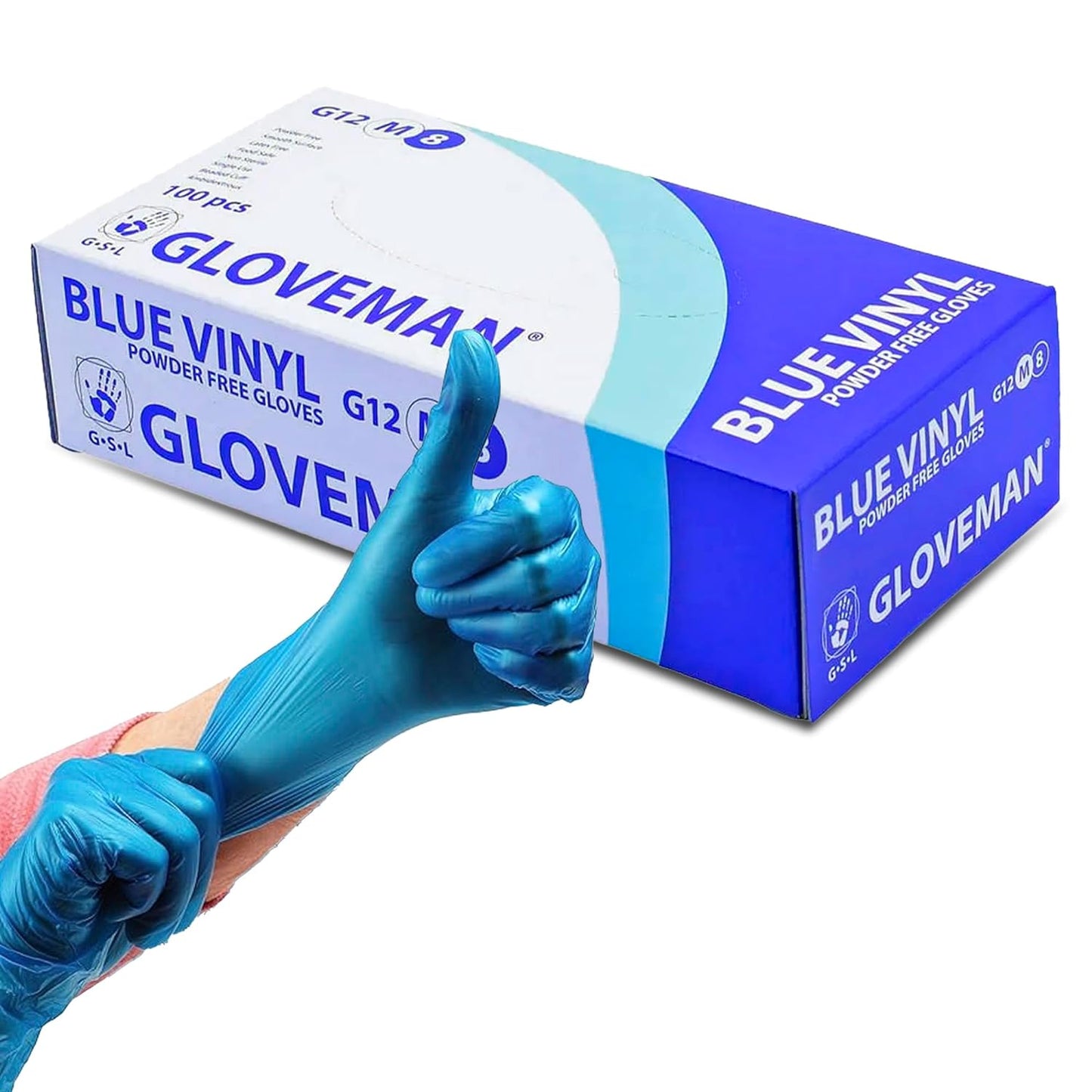 K-MART Gloveman Blue Vinyl Disposable Gloves (Box of 100)