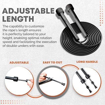 K-Mart Skipping Rope Kids, Jump Rope Ergonomic and Anti-Slip Conical Handle, Skipping Ropes for adults Fitness, Speed Rope Best for Workout at Home, Boxing, GYM, and Garden