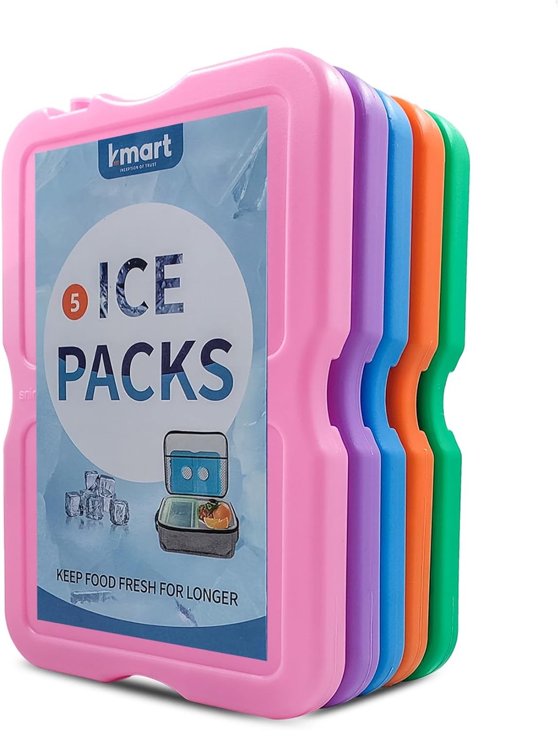 K-MART Ice Packs for cool box - Slim, Reusable & BPA-Free Freezer Blocks | Long-Lasting, Quick Freeze | Perfect for Picnic, Camping, Beach & Outdoor Sports