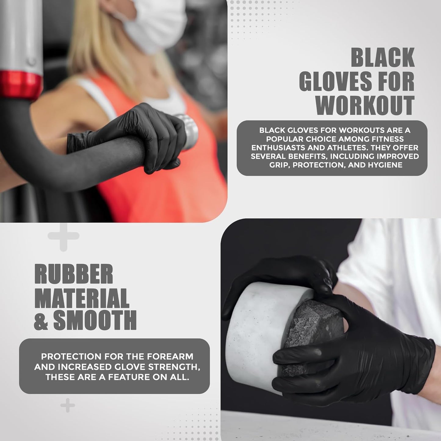 Black Nitrile Disposable Gloves - Latex-Free, Powder-Free, Pack of 100, Strong and Puncture-Resistant, Medical, Food Handling, Tatoo Barber Shop Gloves