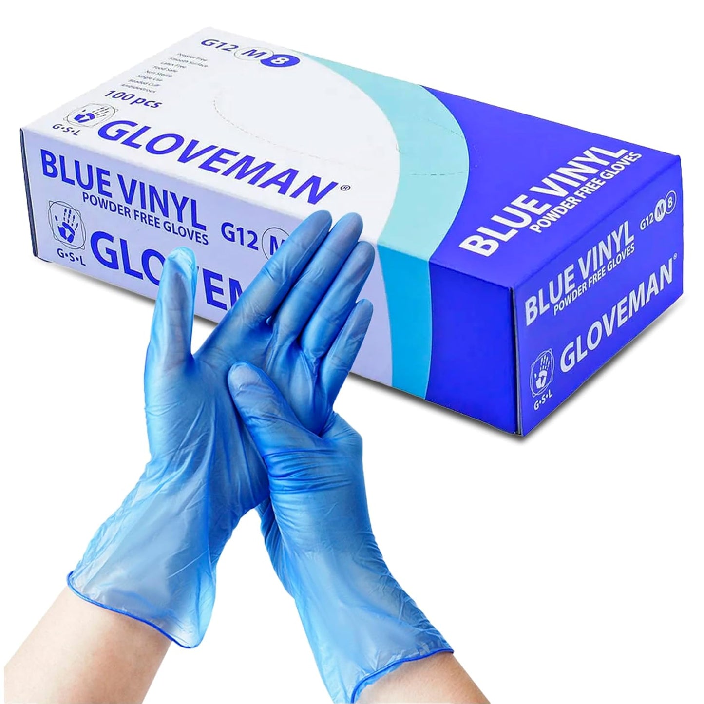 K-MART Gloveman Blue Vinyl Disposable Gloves (Box of 100)