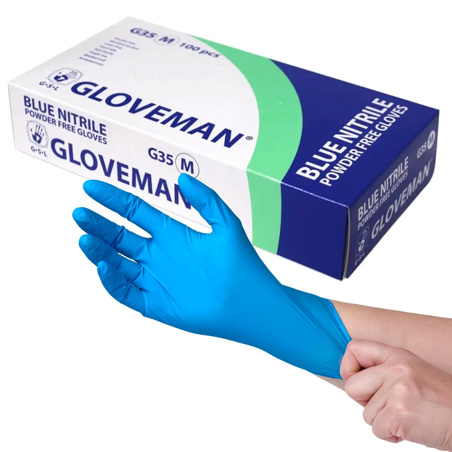 K-MART Gloveman Blue Nitrile Disposable Gloves (Box of 100)