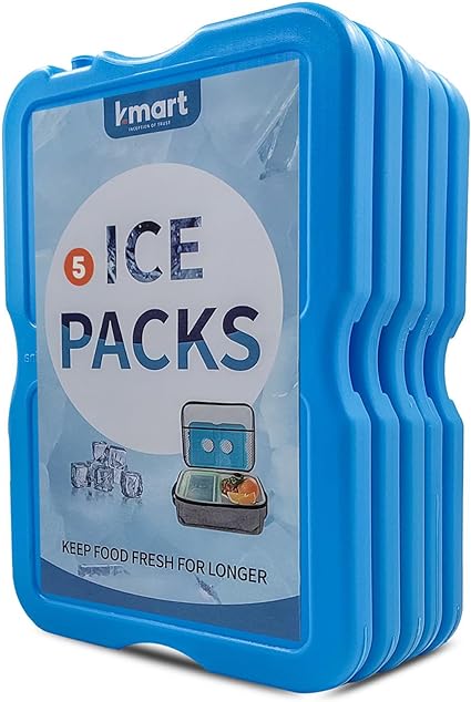 K-MART Ice Packs for cool box - Slim, Reusable & BPA-Free Freezer Blocks | Long-Lasting, Quick Freeze | Perfect for Picnic, Camping, Beach & Outdoor Sports