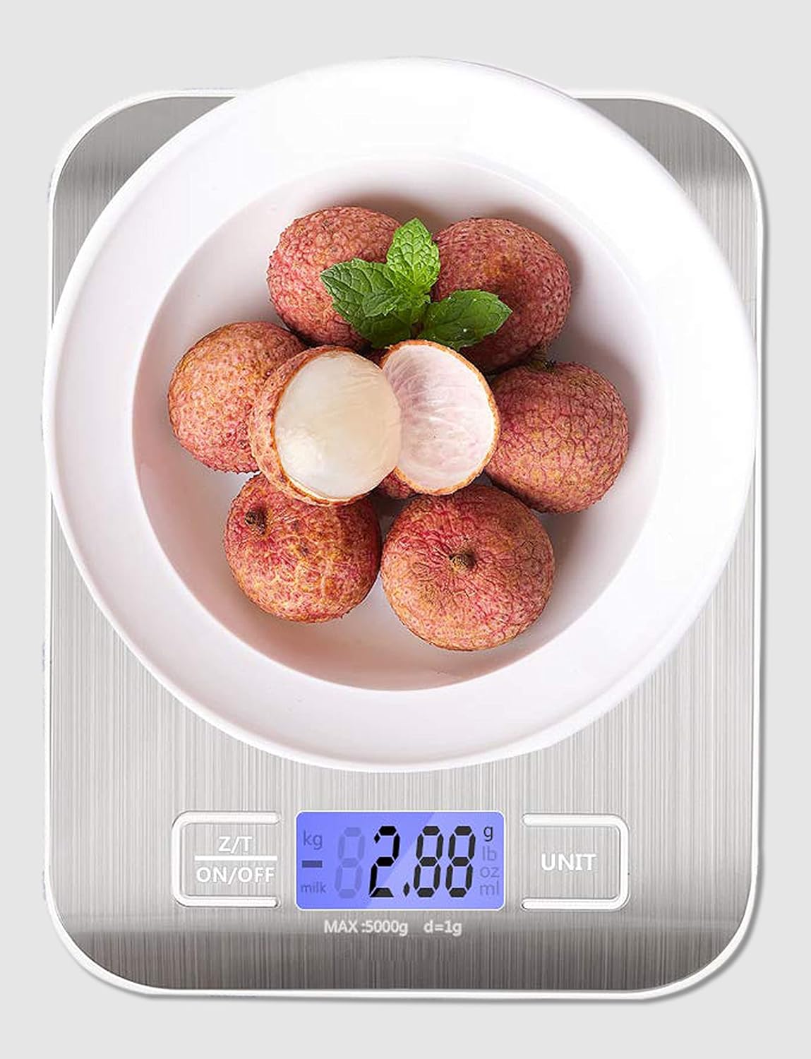 K-MART Digital Kitchen Scales, Rechargeable Kitchen Scales Digital 1g/0.035Oz Precision For Weight Loss, Baking, Cooking | LCD Display, Stainless Steel Ideal For Keto And Meal Prep | Food Scales