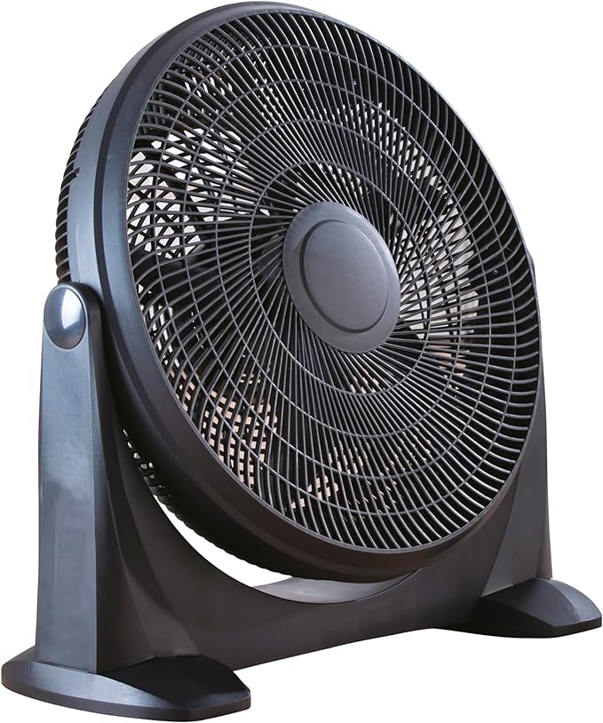 Daewoo 20 Inch Floor Fan, High Velocity, Portable With Carry Handles, Tilt Up And Down, 3 Speed Settings, Sturdy Base With Feet, 5 Blades, Fan Guard, Plastic, Black, For All Floors